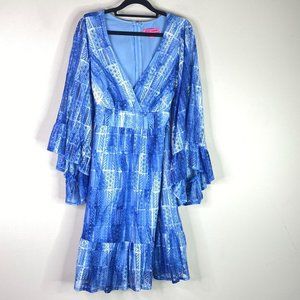 Betsey Johnson Printed Empire Waist Lace Dress Women's Size 14